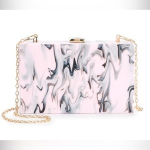 Sam Edelman marble acrylic clutch